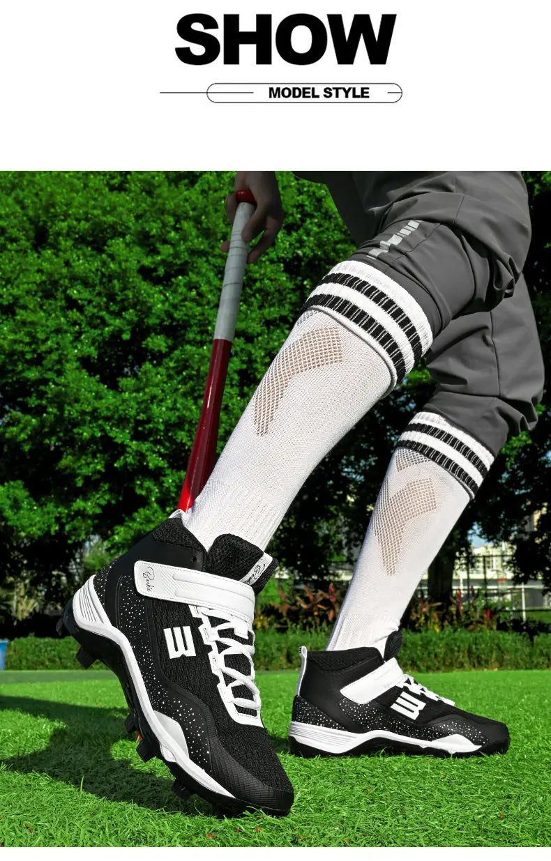 Mens Baseball Shoes Outdoor Court Shoes Mens Slip On Sneakers Breathable Fitness Trainers Shoes High Color Ballerinas