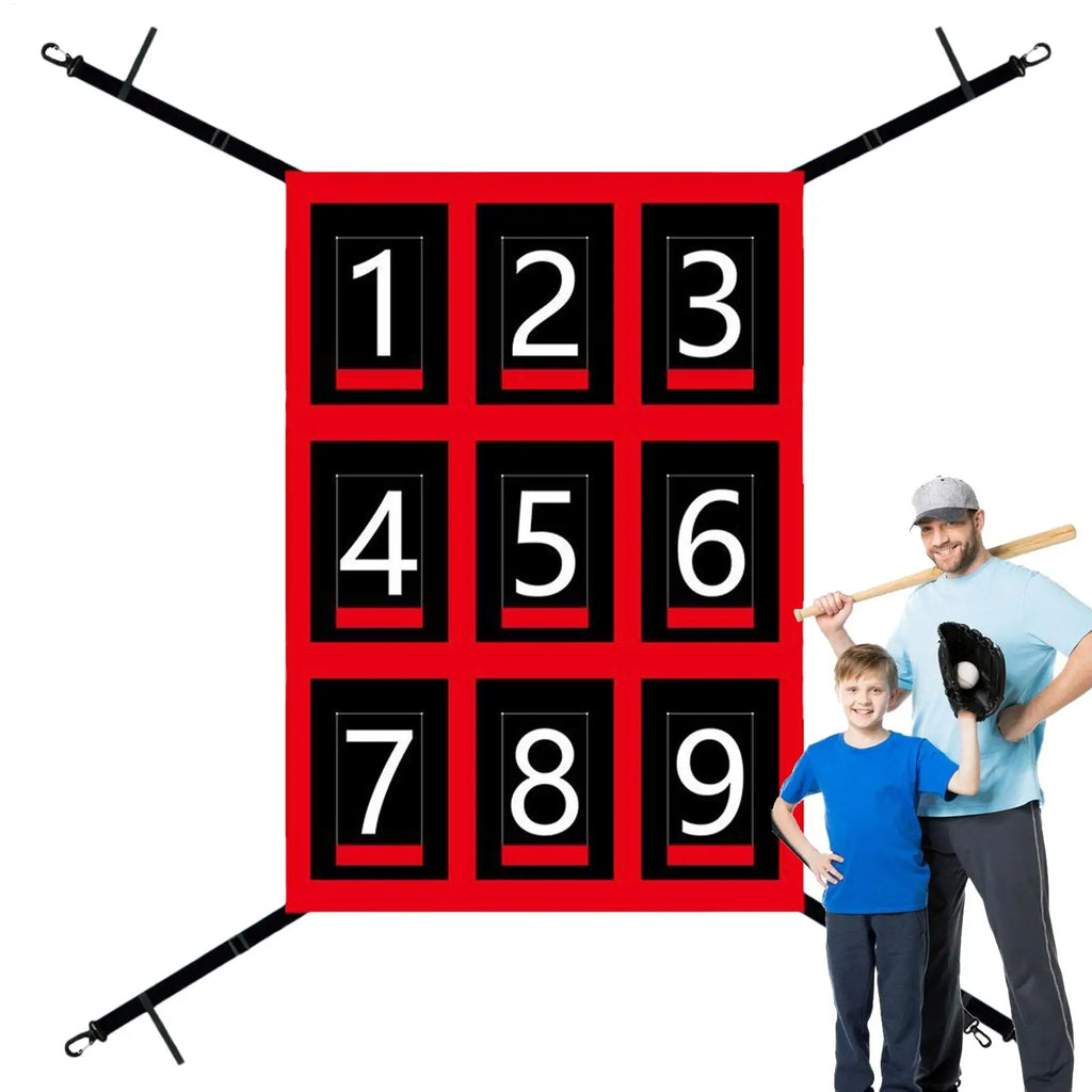 Pitching Net With Strike Zone Softball Accessories For Practice Baseball & Softball Batting Aid Pitching Adjustable Target Net