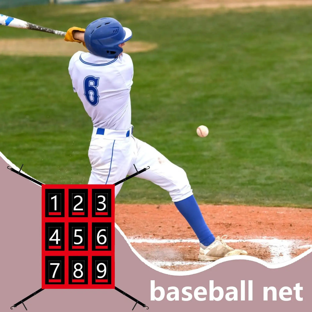 Pitching Net With Strike Zone Softball Accessories For Practice Baseball & Softball Batting Aid Pitching Adjustable Target Net