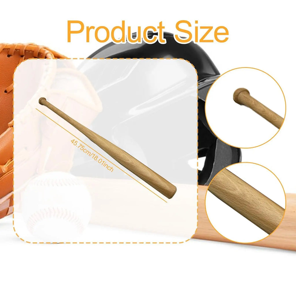 Wood Baseball Bat Baseball Stick Equipment Versatile 18 inch Comfortable Grip