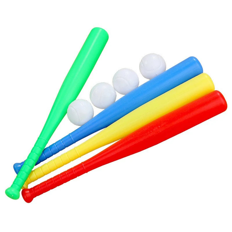 Baseball Set Colorful Plastic Baseball Bat with Ball Outdoor Park Portable Lightweight Fun Sport Game Batting Skill Practice ZYF