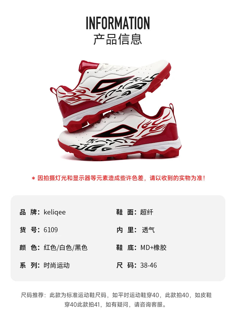 2025 New Men Baseball Sneakers Professional Softball Sport Shoes Non Slip Spiked Sneakers Comfortable Baseball Training Shoes