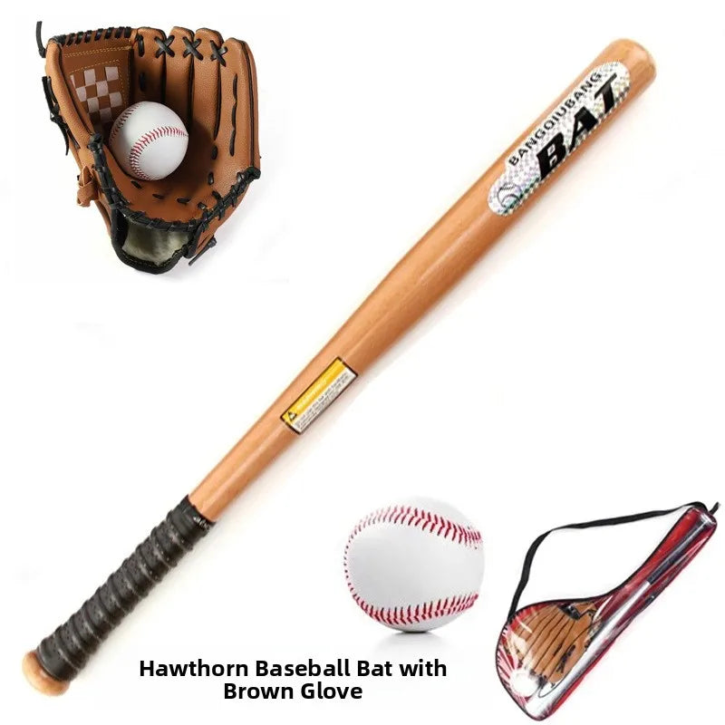 Beginner Children's Baseball Equipment Set Aluminum Alloy Hawthorn Wood Oak Training Baseball Bat Gloves Youth Bapa