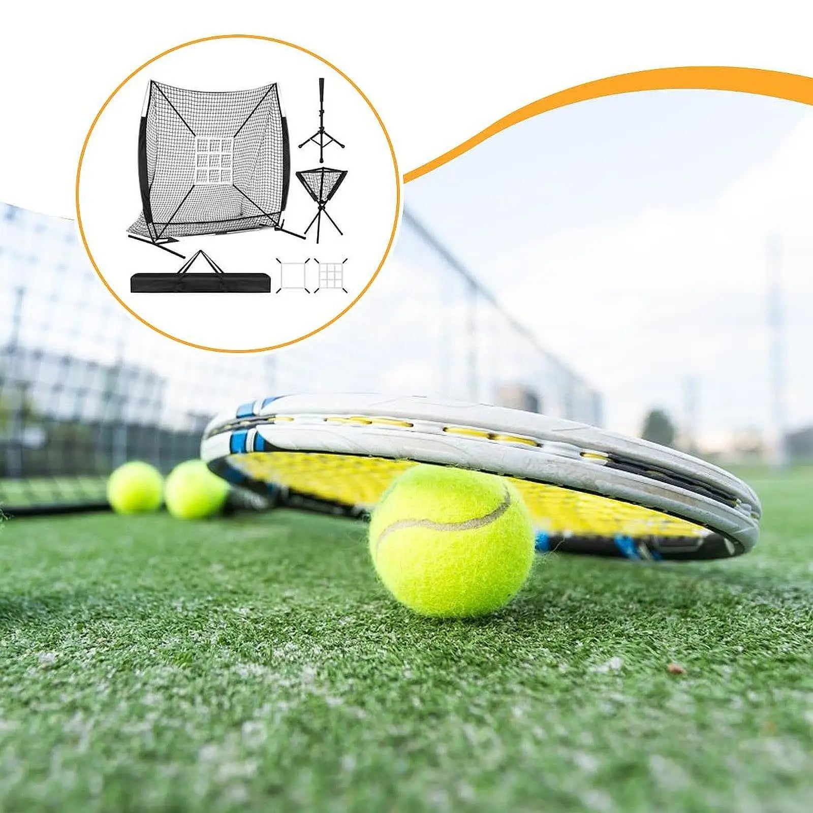 Baseball Softball Net 7x7 Ft Lightweight with Strike Zone, Tee,