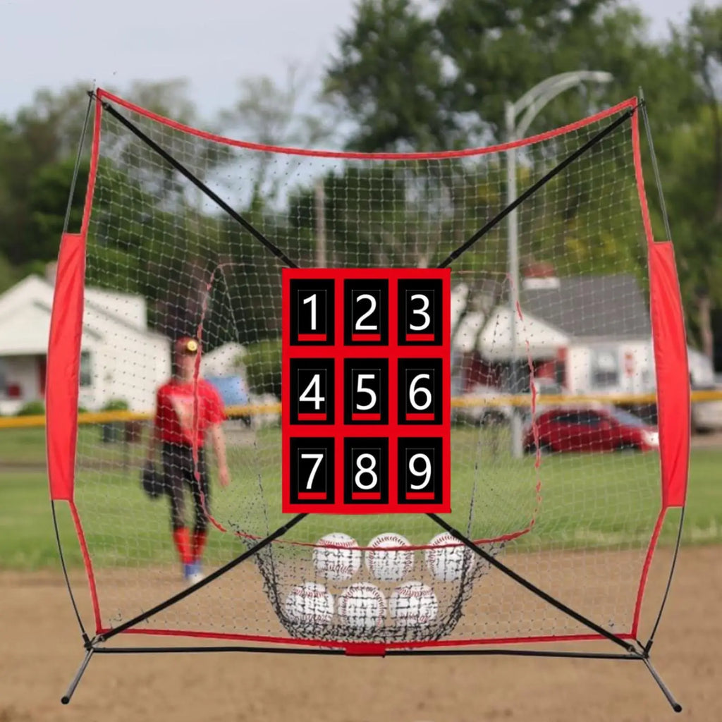 Pitching Net With Strike Zone Softball Accessories For Practice Baseball & Softball Batting Aid Pitching Adjustable Target Net