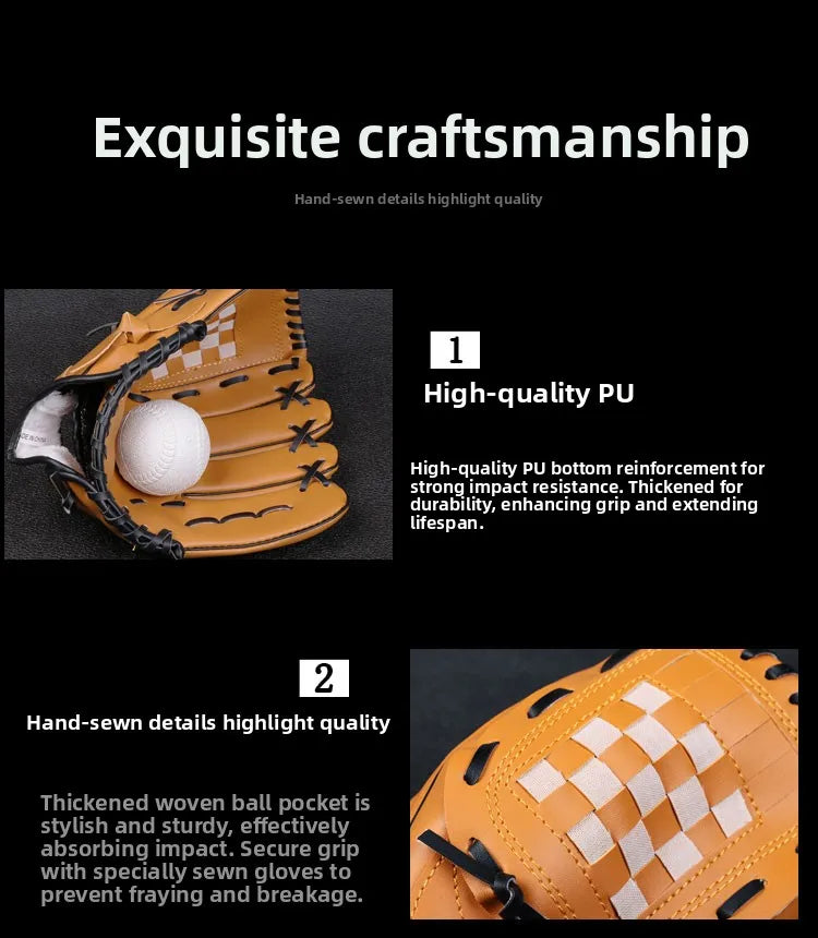 Baseball Gloves for Children Youth Adults Pitcher cher Batting Gloves Soft Leather Sports Fitn Fans Supplies