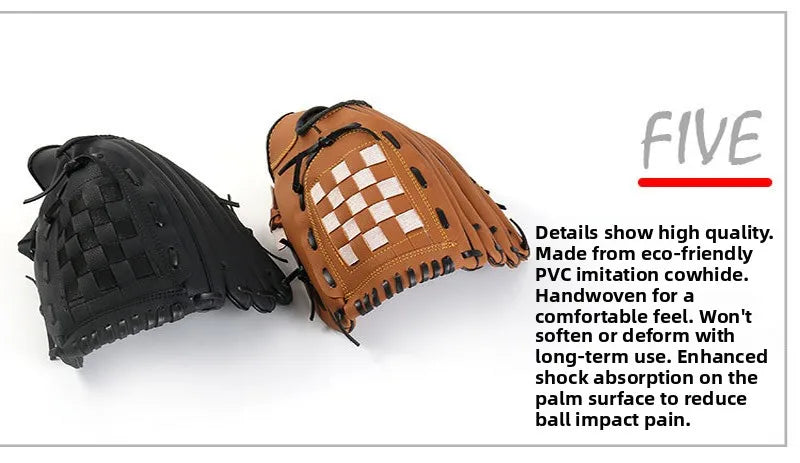 Baseball Gloves PVC PU for Children Teens Adults T Building Sports Equipment Baseball Glove Sports Fitn Fans Supplies